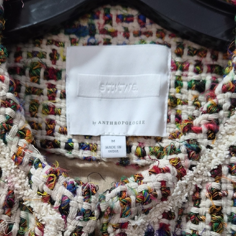 Anthropologie Colorful Tweed Cape Coat - Picture 2 of 7